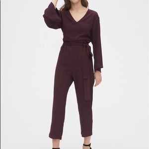 Bell Sleeve GAP burgundy jumpsuit